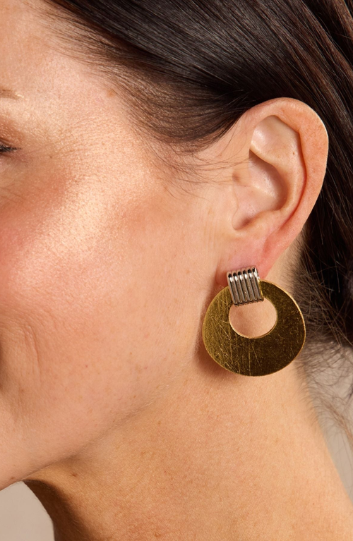 Nickel & Suede Vintage Evan Earrings