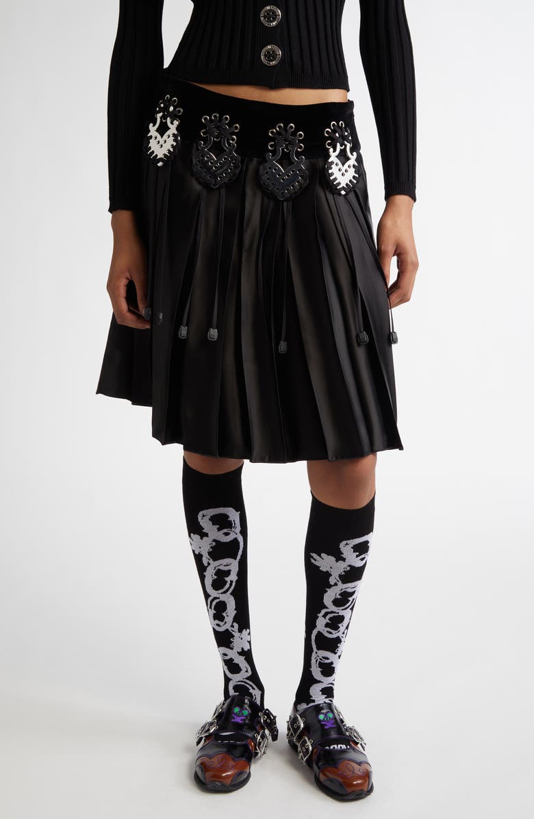 Chopova Lowena Radar Embellished Pleated Skirt, Main, color, 