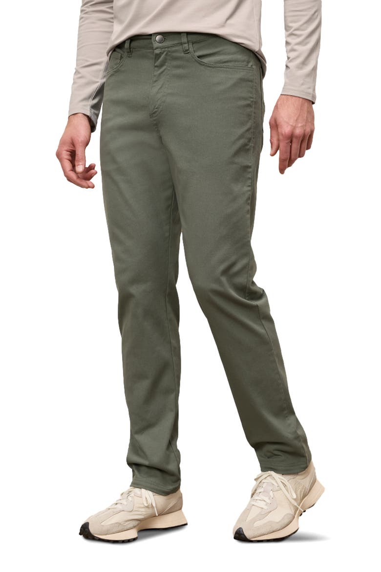 Organic Cotton Stretch Twill 5-Pocket Pant, Alternate, color, Castor Green