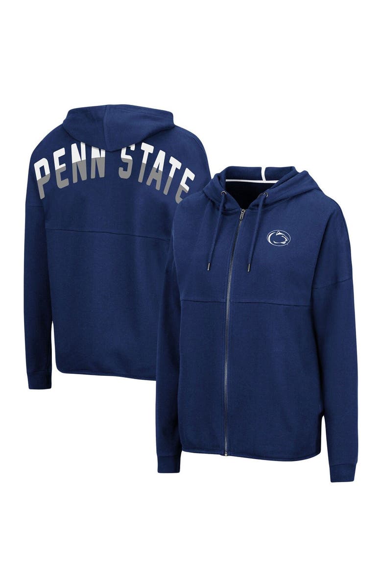 COLOSSEUM Women's Colosseum Navy Penn State Nittany Lions Two-Hit Full-Zip Hoodie, Main, color, 