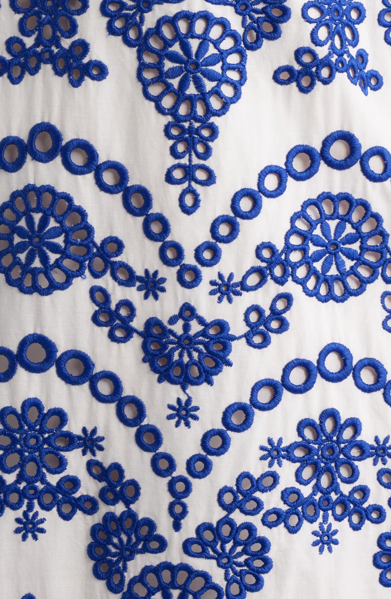 Anne Klein Tiered Cotton Eyelet Minidress, Alternate, color, 