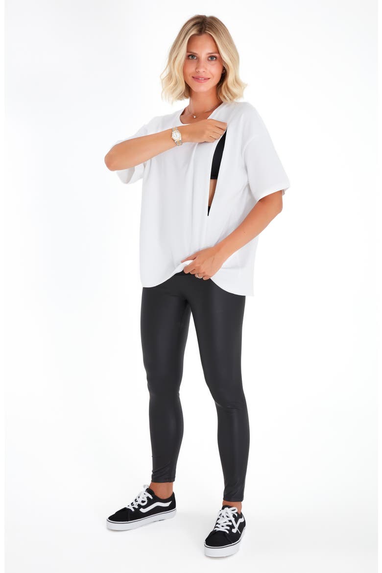 Anytime Anywhere Side Zip Maternity/Nursing T-Shirt, Alternate, color, WHITE