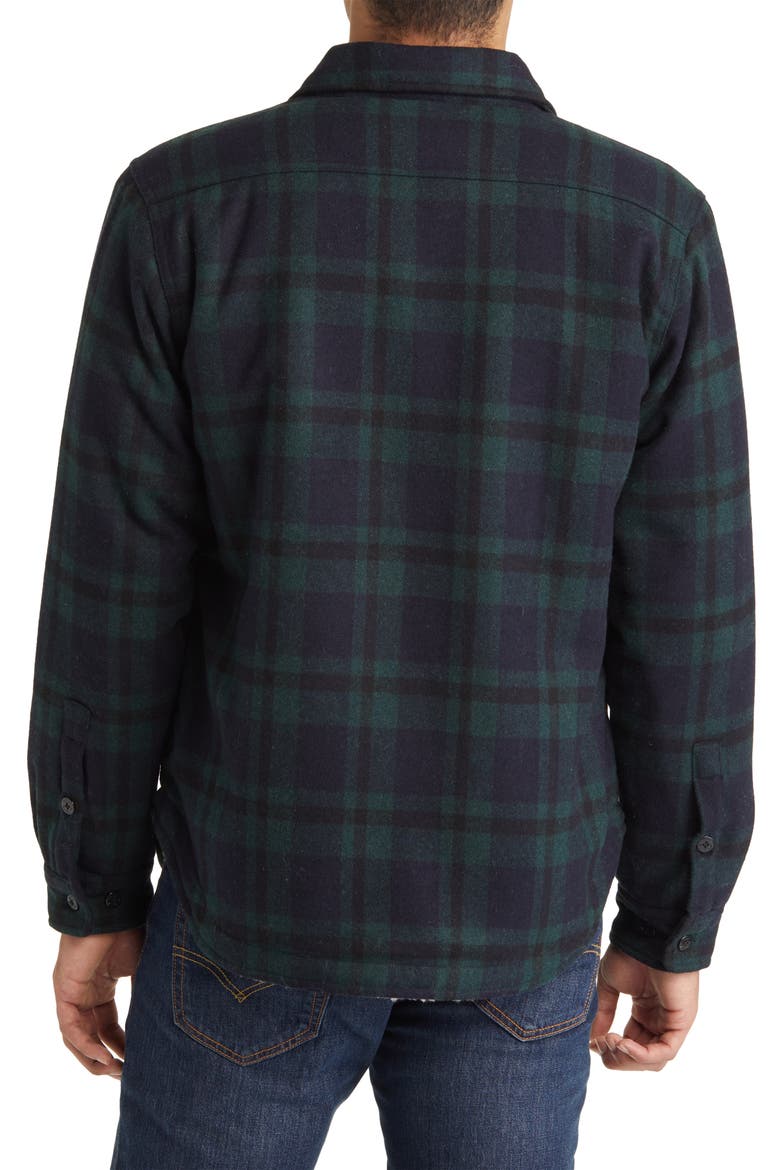 Plaid Wool Blend Shirt Jacket, Alternate, color, HUNTER GREEN
