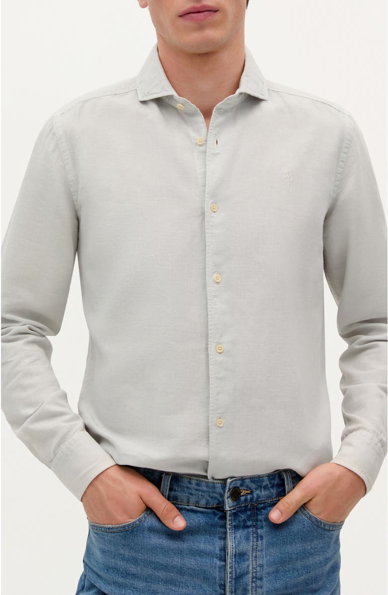 Scalpers Vintage Linen Se Shirt, Main, color, Light Grey