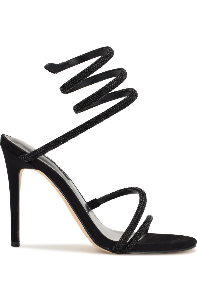 Nine West Maskill Rhinestone Ankle Wrap Sandal, Alternate, color, Black 001