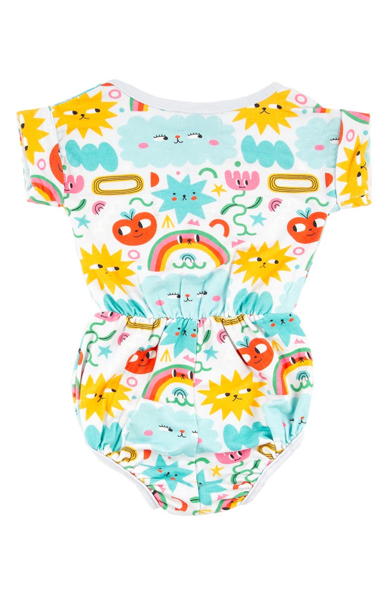 Miki Miette Judy Print Cotton Henley Romper, Alternate, color, 