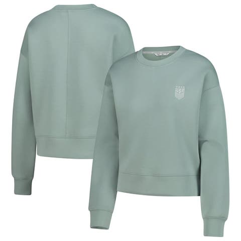 Women's Levelwear  Green USWNT Luxe Sponge Tri-Blend Pullover Sweatshirt