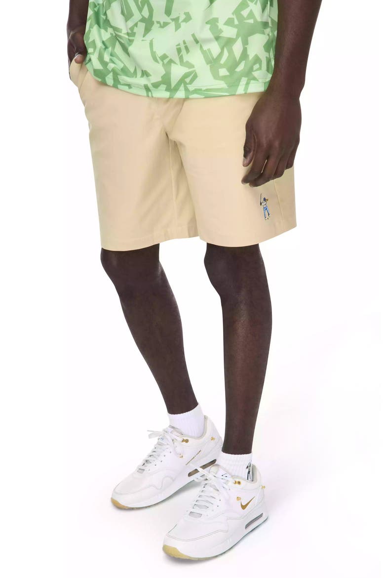 Drawstring Waist Golf Shorts, Alternate, color, PALE KHAKI