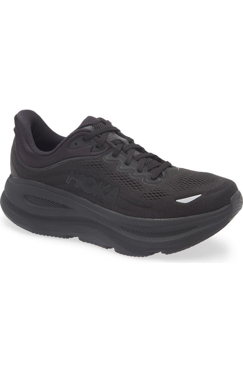 HOKA Bondi 9 Running Shoe, Main, color, Black / Black