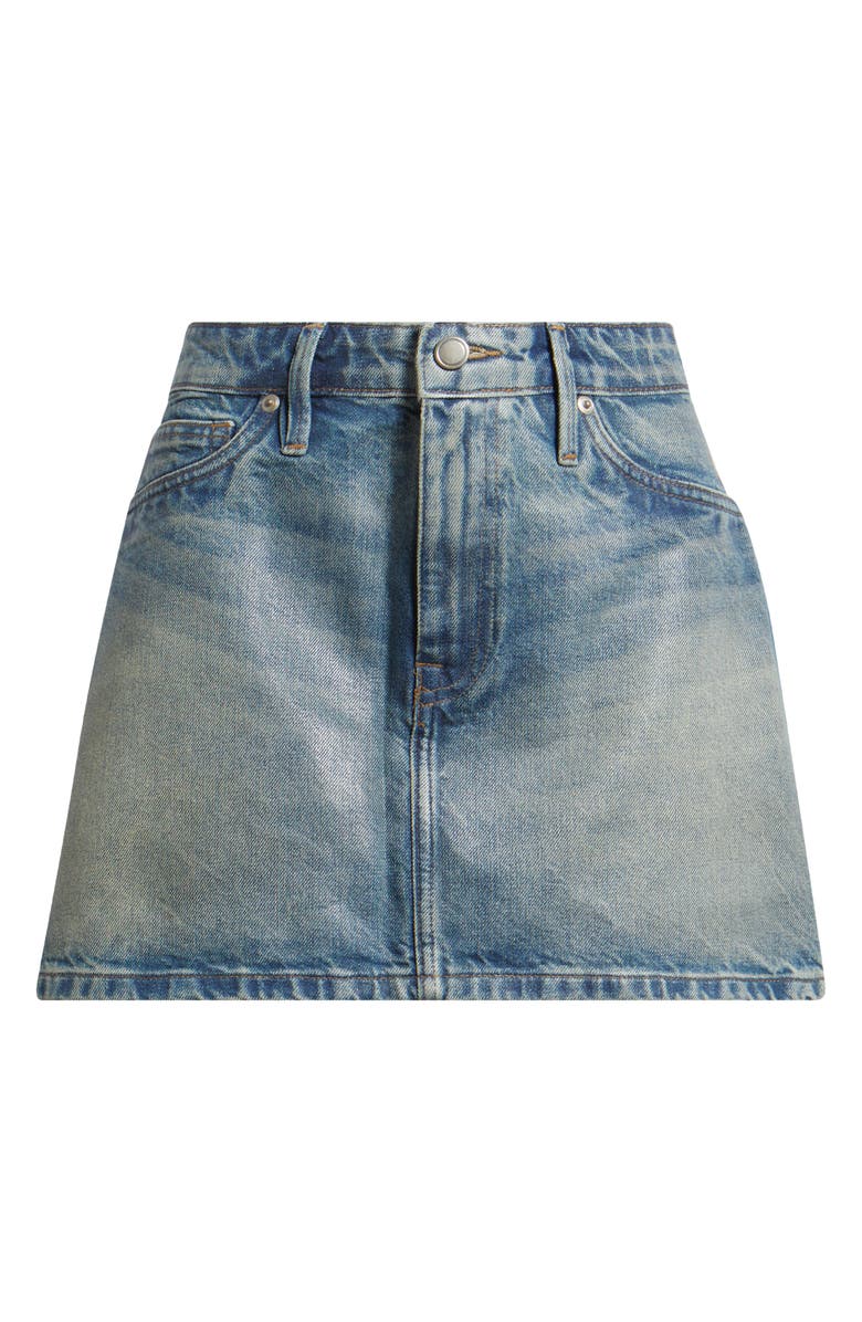Good American Good '90s Coated Denim Miniskirt, Alternate, color, Indigo927