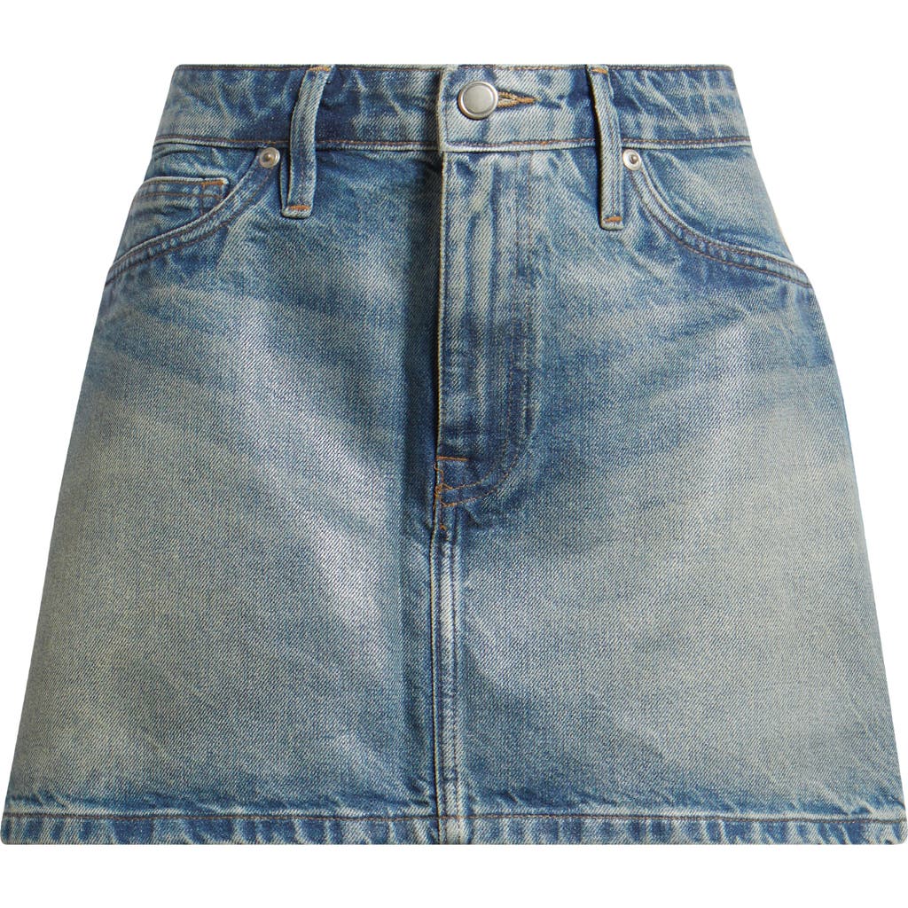 Good American Good '90s Coated Denim Miniskirt In Blue