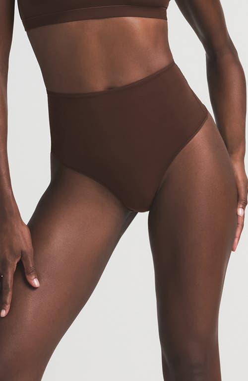Skims Fits Everybody High Waist Thong In Brown