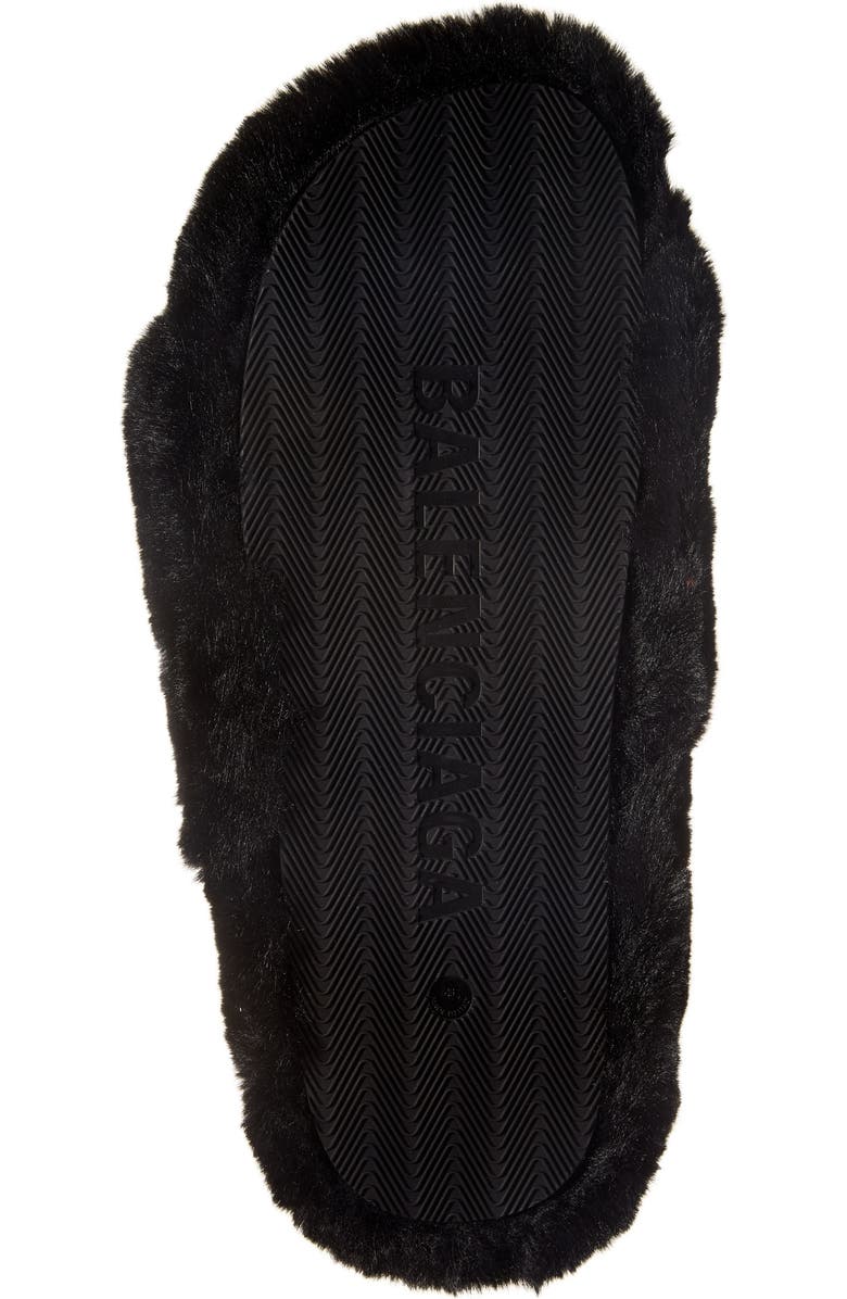 Balenciaga Furry Faux Shearling Slide Sandal, Alternate, color,