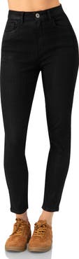 IVONNE Skinny Jeans with Button and Patch Pockets