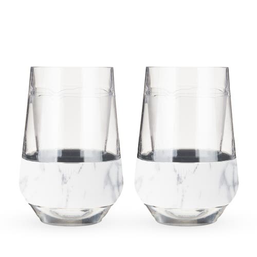 Host Wine Freeze Xl Cooling Cup Set Of 2 In Marble