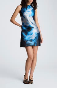 Kenneth Cole Gathered Halter Shift Minidress