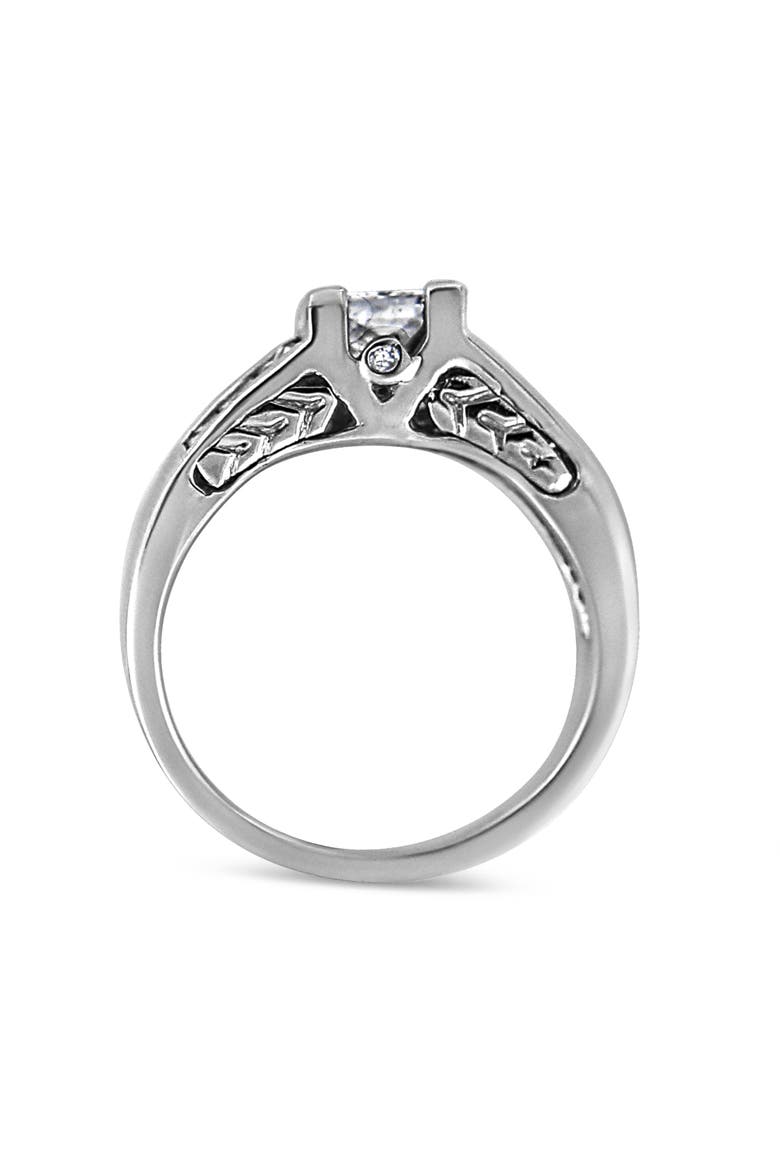 14K White Gold 1 1/4 Cttw Princess Cut Diamond Engagement Ring, Alternate, color, White