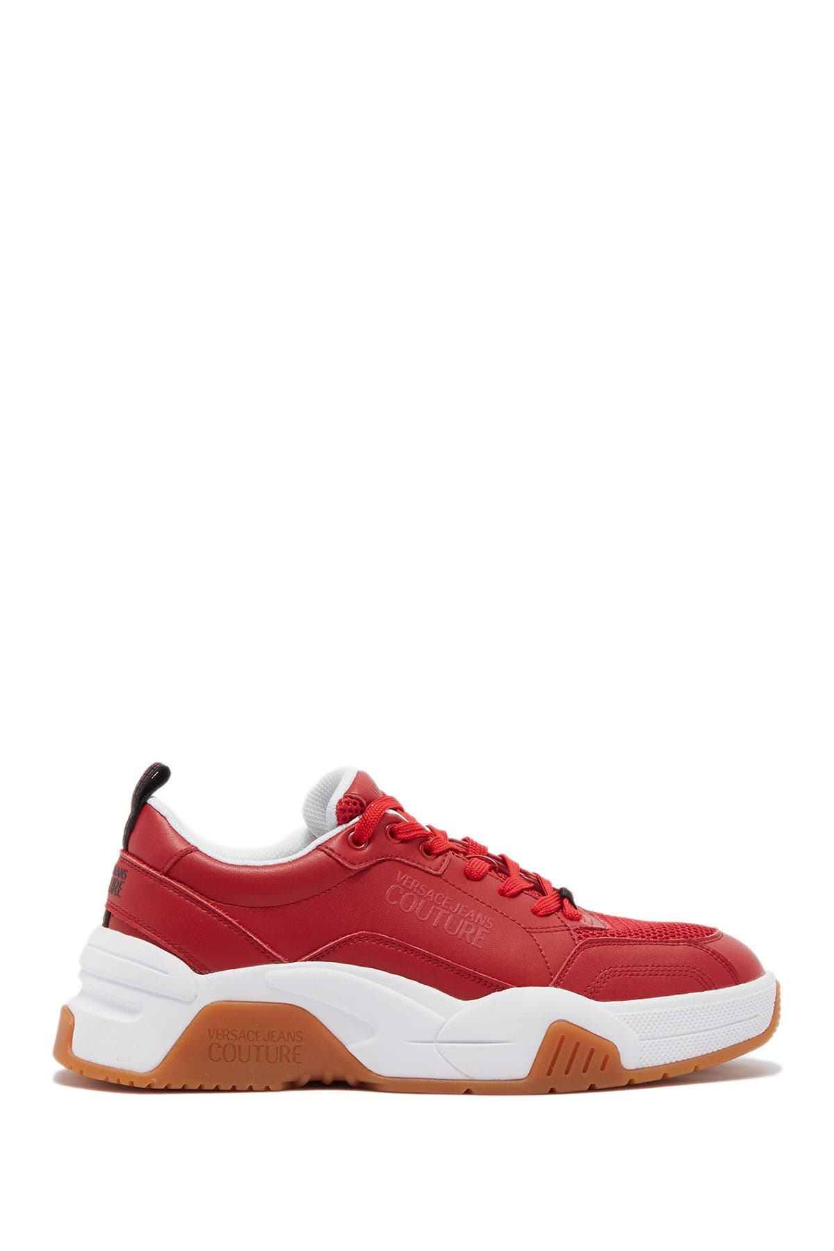 Versace Jeans Leather Low Top Sneaker, Alternate, color, 