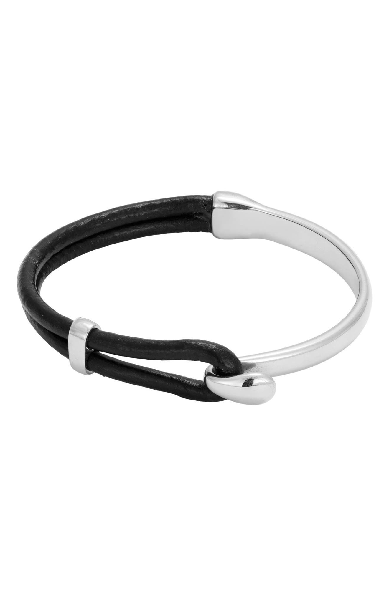 Men's Leather and Cuff Bracelet