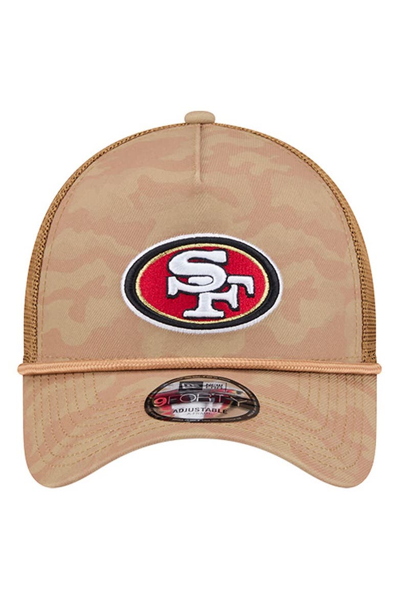 Men's New Era  Tan San Francisco 49ers Wheat Camo 9FORTY Adjustable Hat, Alternate, color, Tan