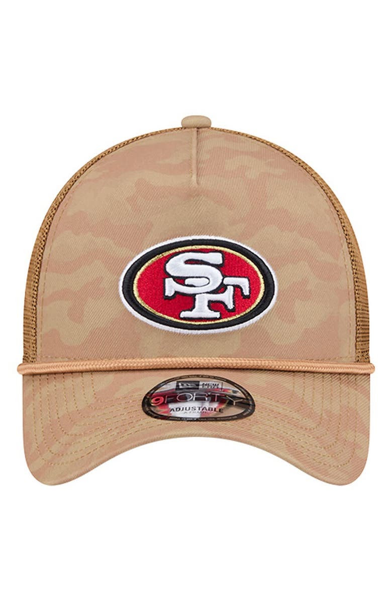 New Era Men
s New Era Tan San Francisco 49ers Wheat Camo 9FORTY Adjustable Hat, Alternate, color, Tan