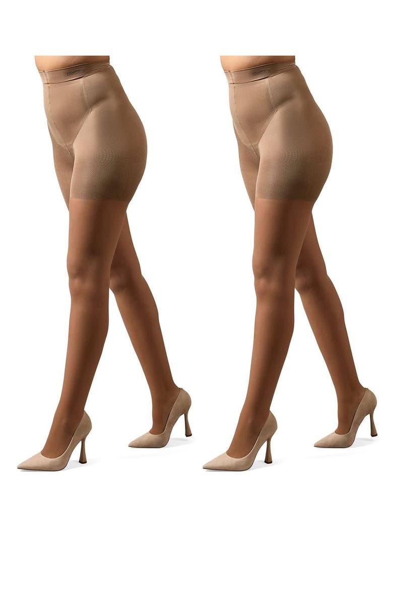 MeMoi 2-Pack Smoother Tights, Alternate, color, Honey