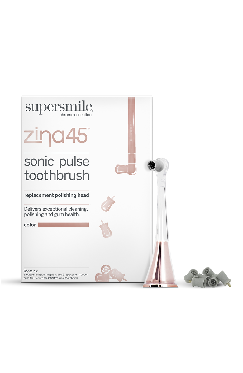 Supersmile Zina45 Sonic Pulse Toothbrush Replacement Polishing Head, Main, color, Chrome Rose