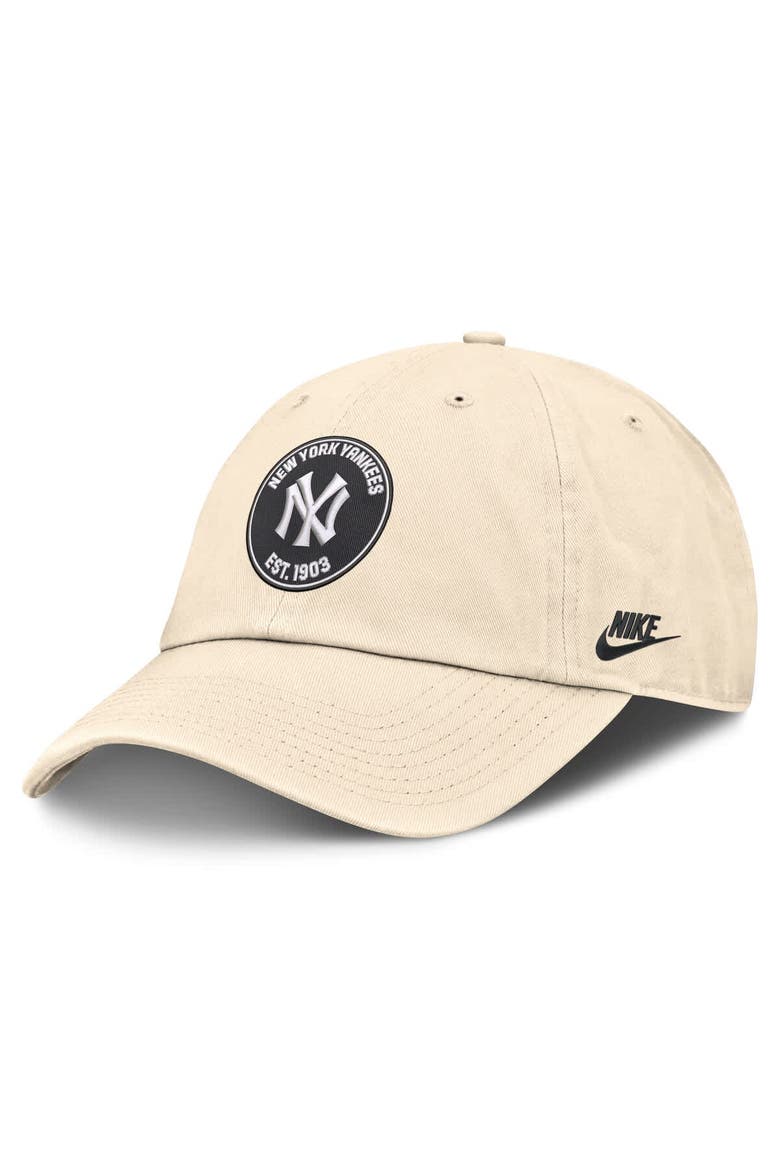 Men's Nike Natural New York Yankees Cooperstown Collection Club Adjustable Hat, Main, color, Natural