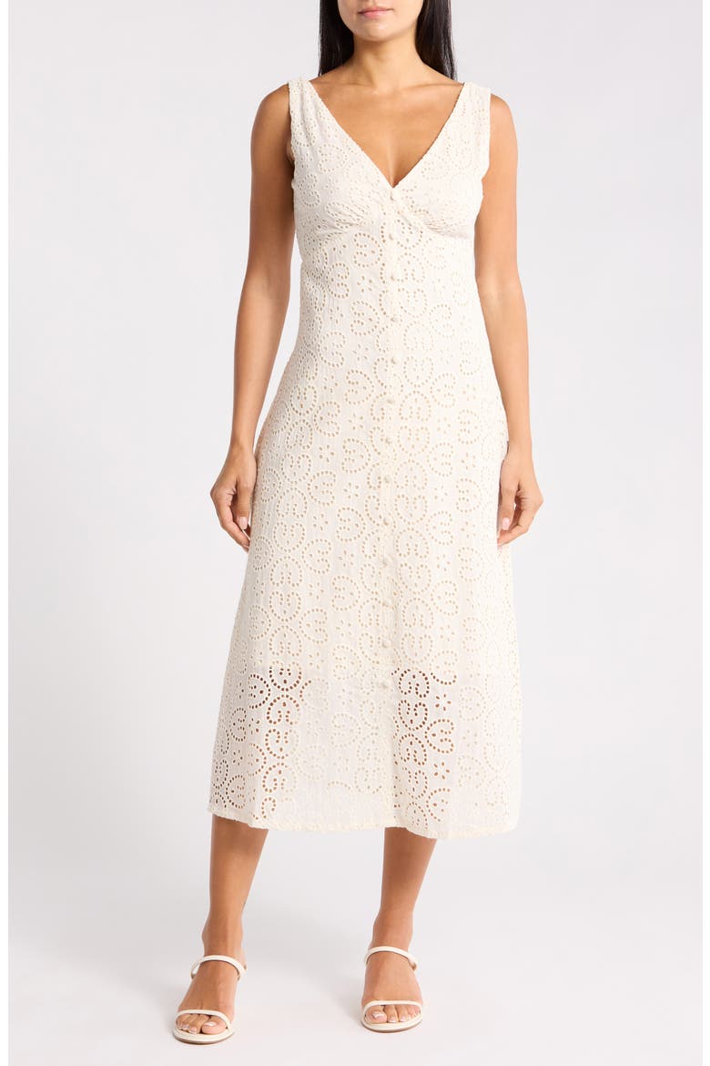 women cotton a line dress FRNCH Crista Embroidered Eyelet A-Line (Women) 100% Cotton A