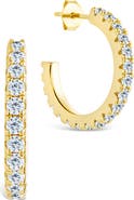 Sterling Forever Eleri Cubic Zirconia Hoop Earrings
