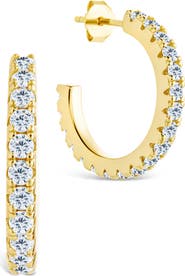 Sterling Forever Eleri Cubic Zirconia Hoop Earrings