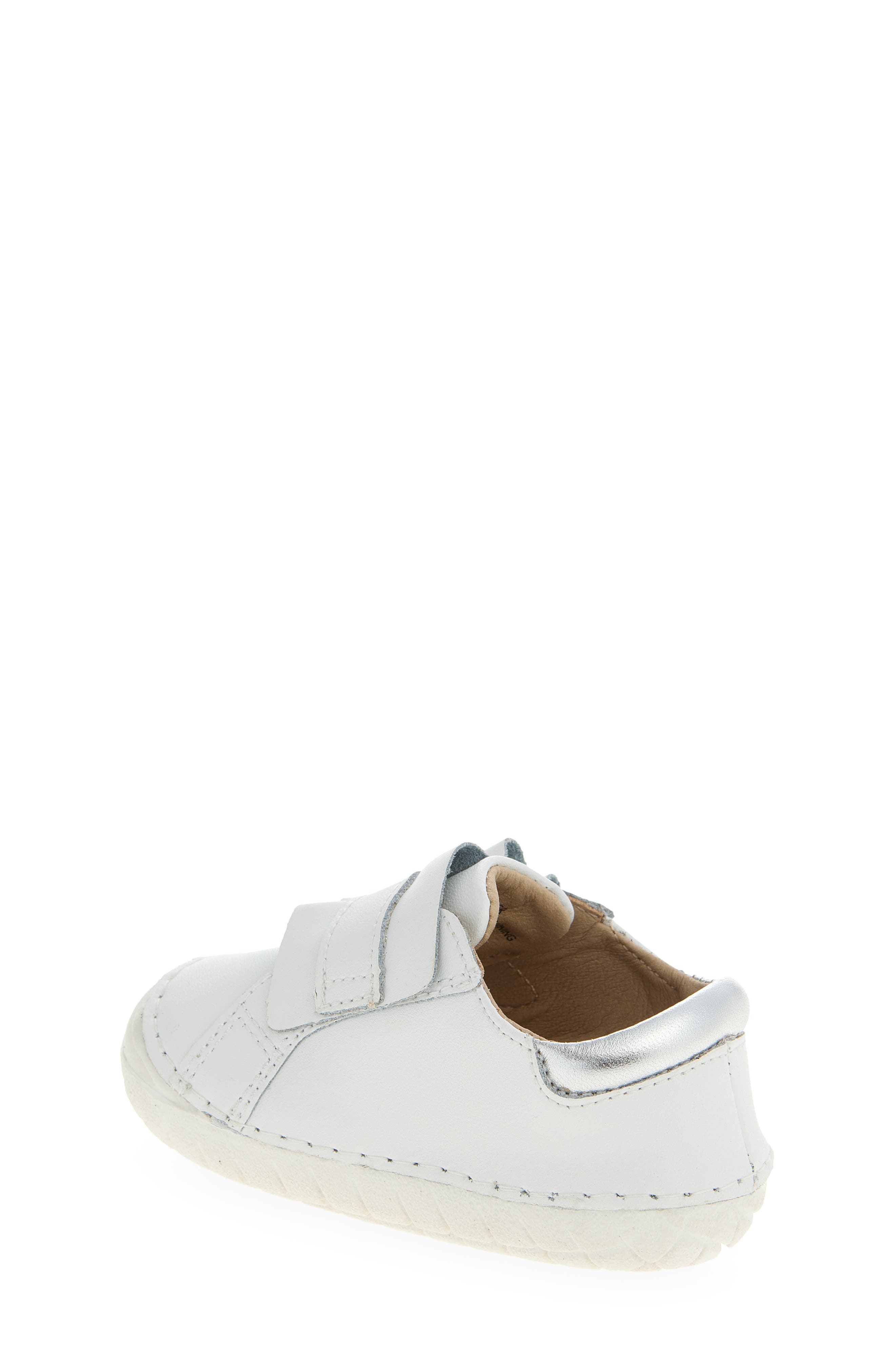 OLD SOLES Kids' Ruffle Strap Leather Sneaker, Alternate, color, Snow / Silver