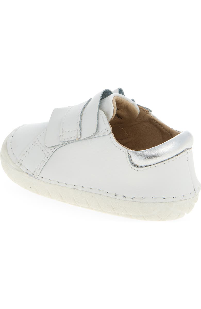 OLD SOLES Kids' Ruffle Strap Leather Sneaker, Alternate, color, Snow / Silver