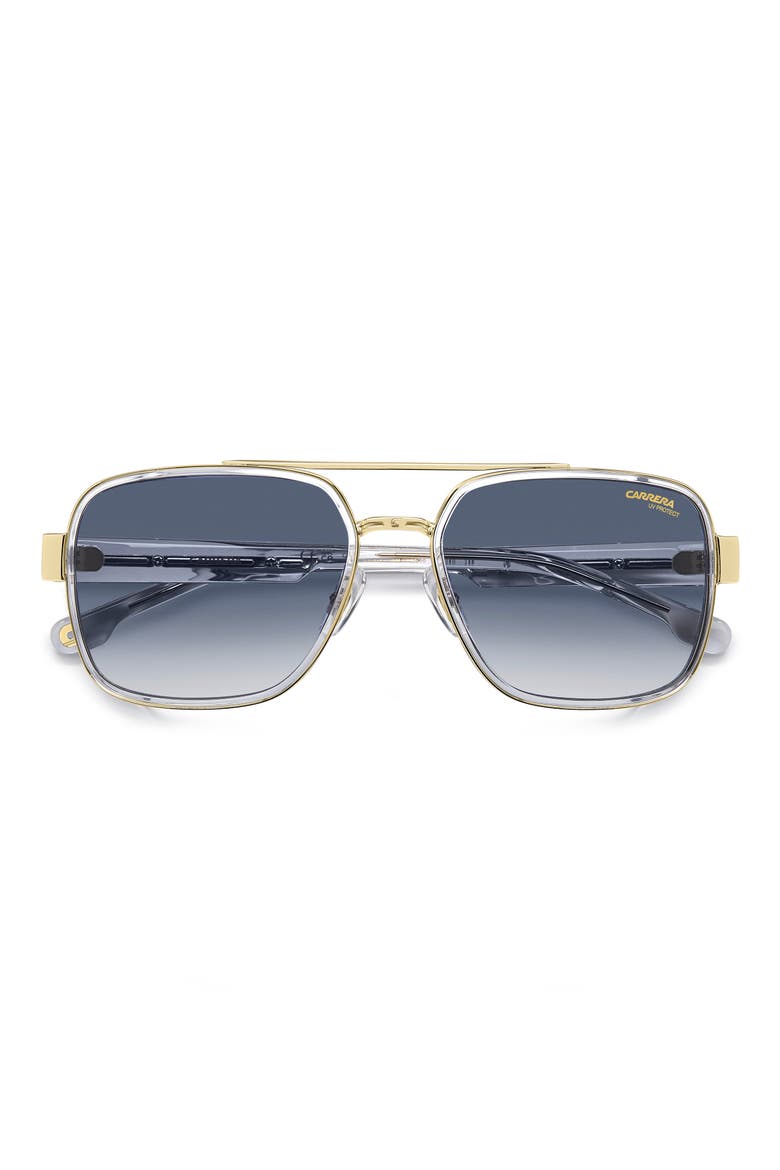 1092/S 58mm Gradient Rectangular Sunglasses, Alternate, color, CRYSTAL/ BLUE SF
