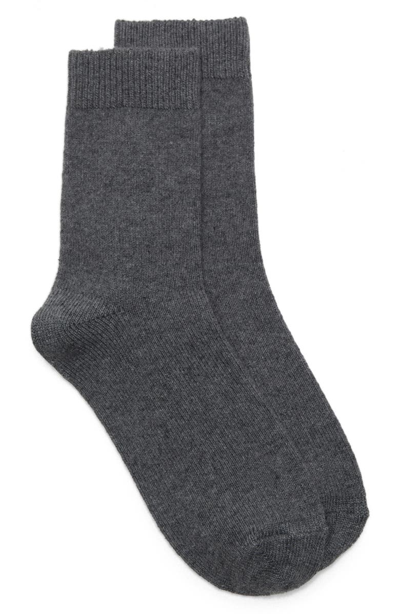 MANGO Selection Crew Socks, Main, color, Dark Heather Grey
