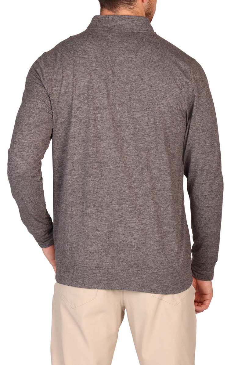 TailorByrd Brushed Mélange Quarter Zip Pullover, Alternate, color, Charcoal Heather