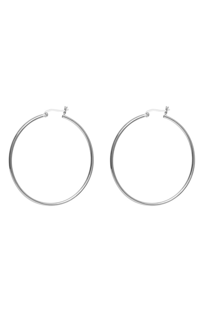 Argento Vivo Sterling Silver Essential Hoop Earrings, Main, color, 