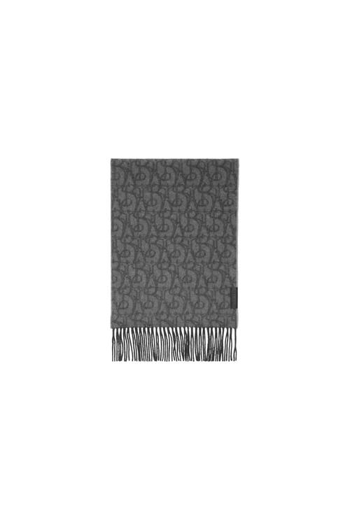 Shop Burberry B Charm Cashmere Scarf In Iron Grey