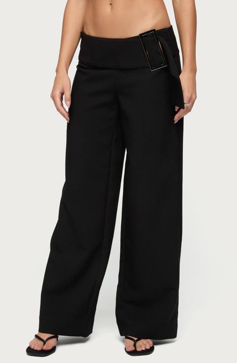 Cerise Buckle Low Rise Baggy Pants