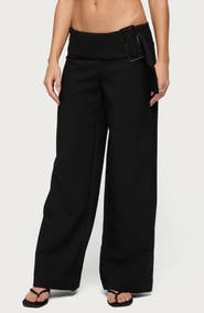 EDIKTED Cerise Buckle Low Rise Baggy Pants