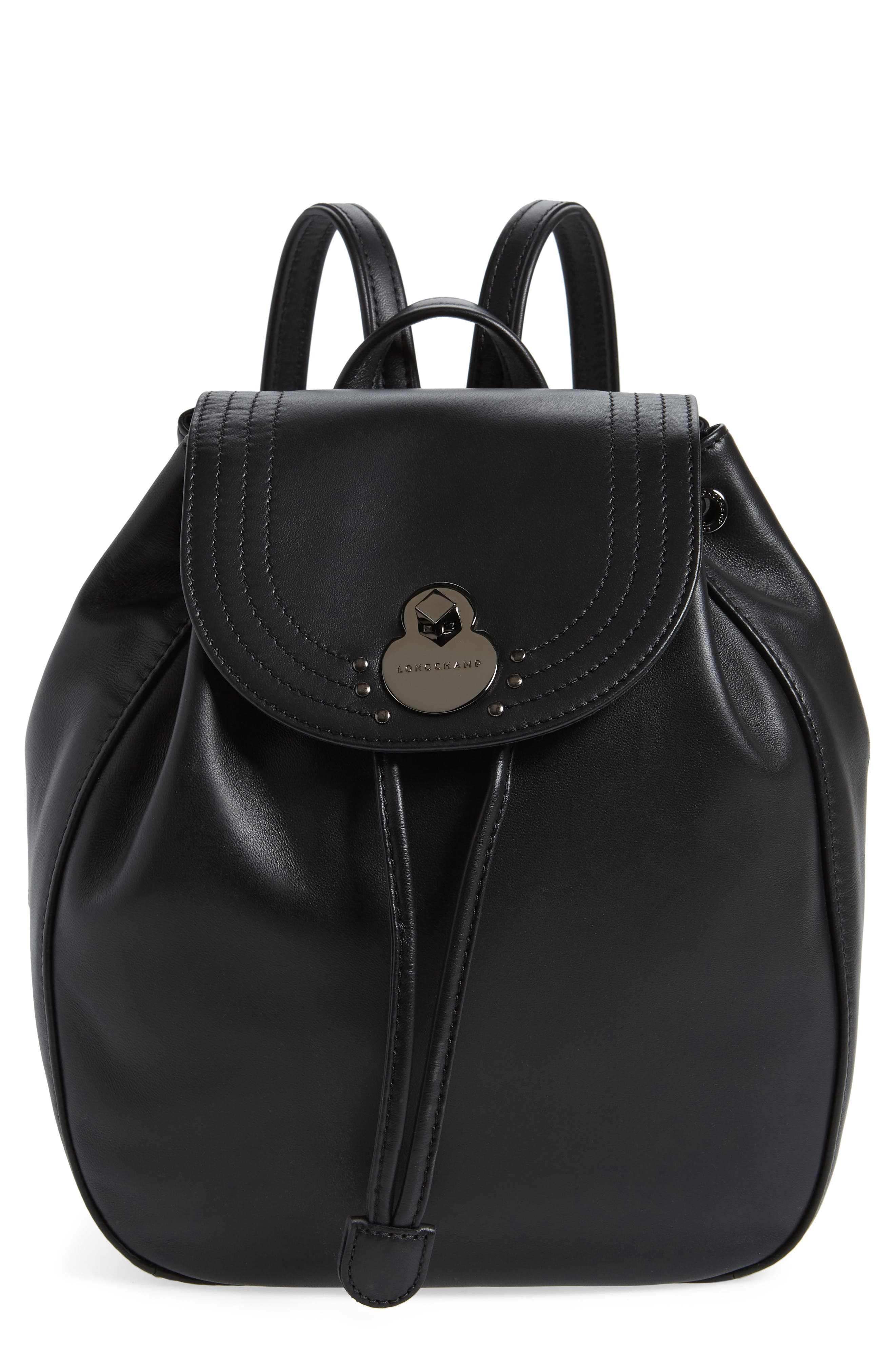 Longchamp Cavalcade Leather Backpack, Main, color, 