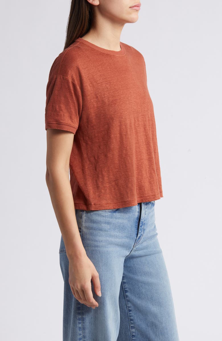 FRAME Crewneck Organic Linen T-Shirt, Alternate, color,