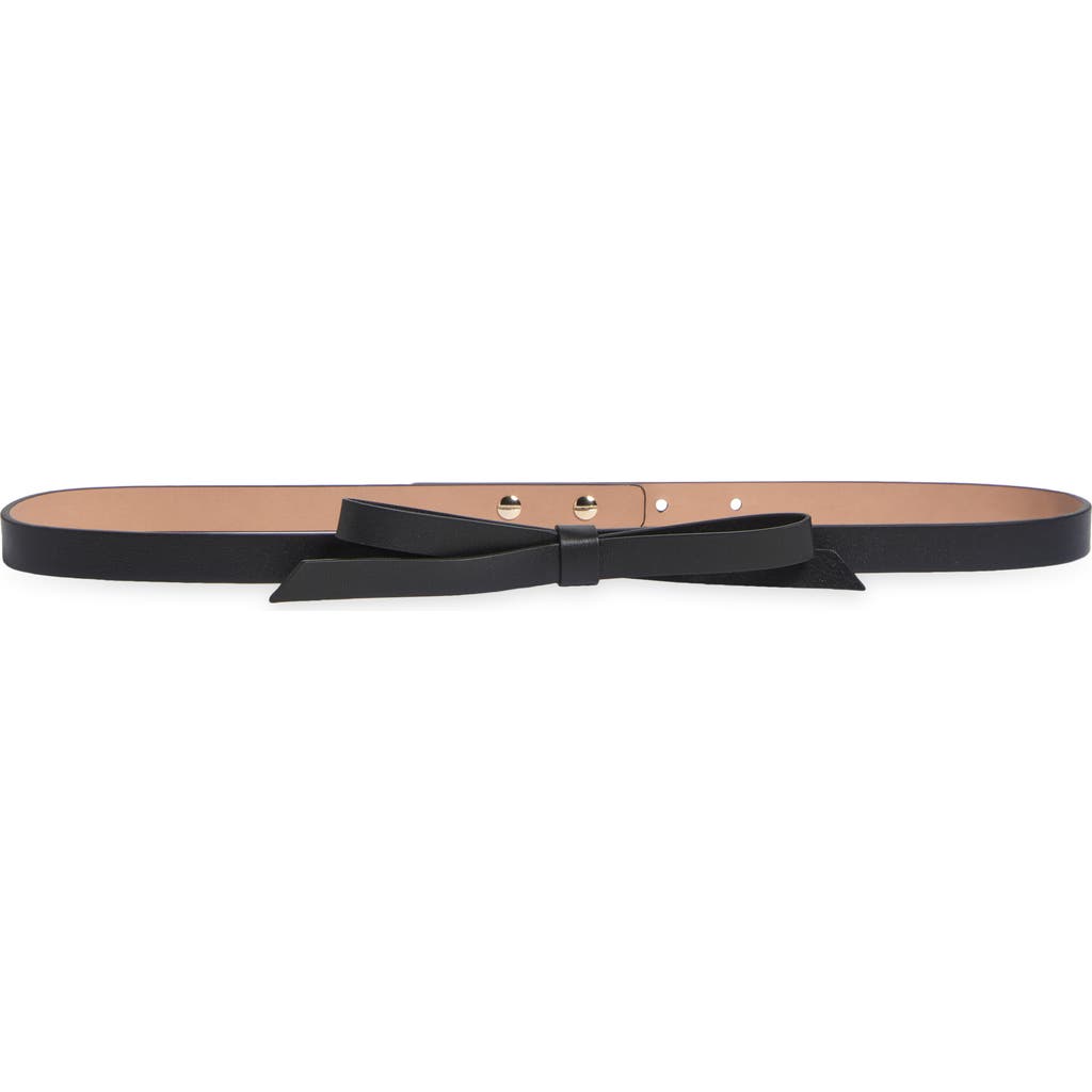 Carolina Herrera Bow Faux Leather Belt In Jet Black