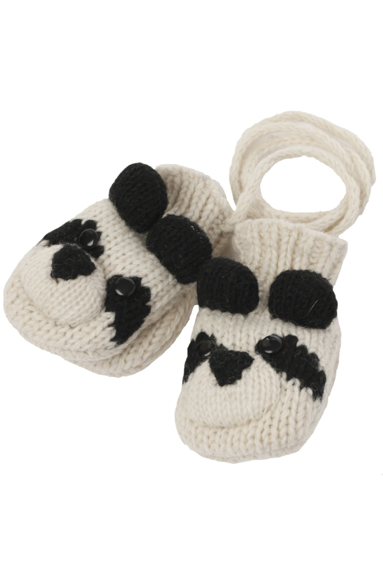 Panda2 Mittens, Main, color, White