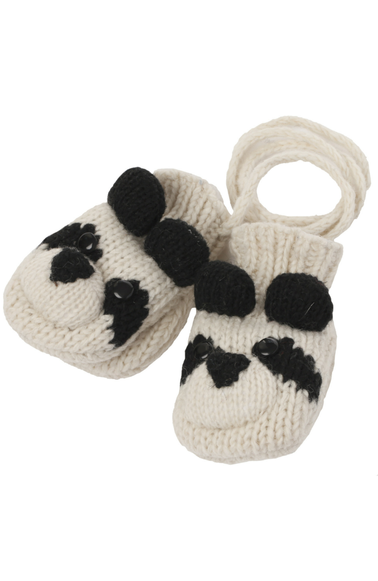 Nirvanna Designs Panda2 Mittens, Main, color, White