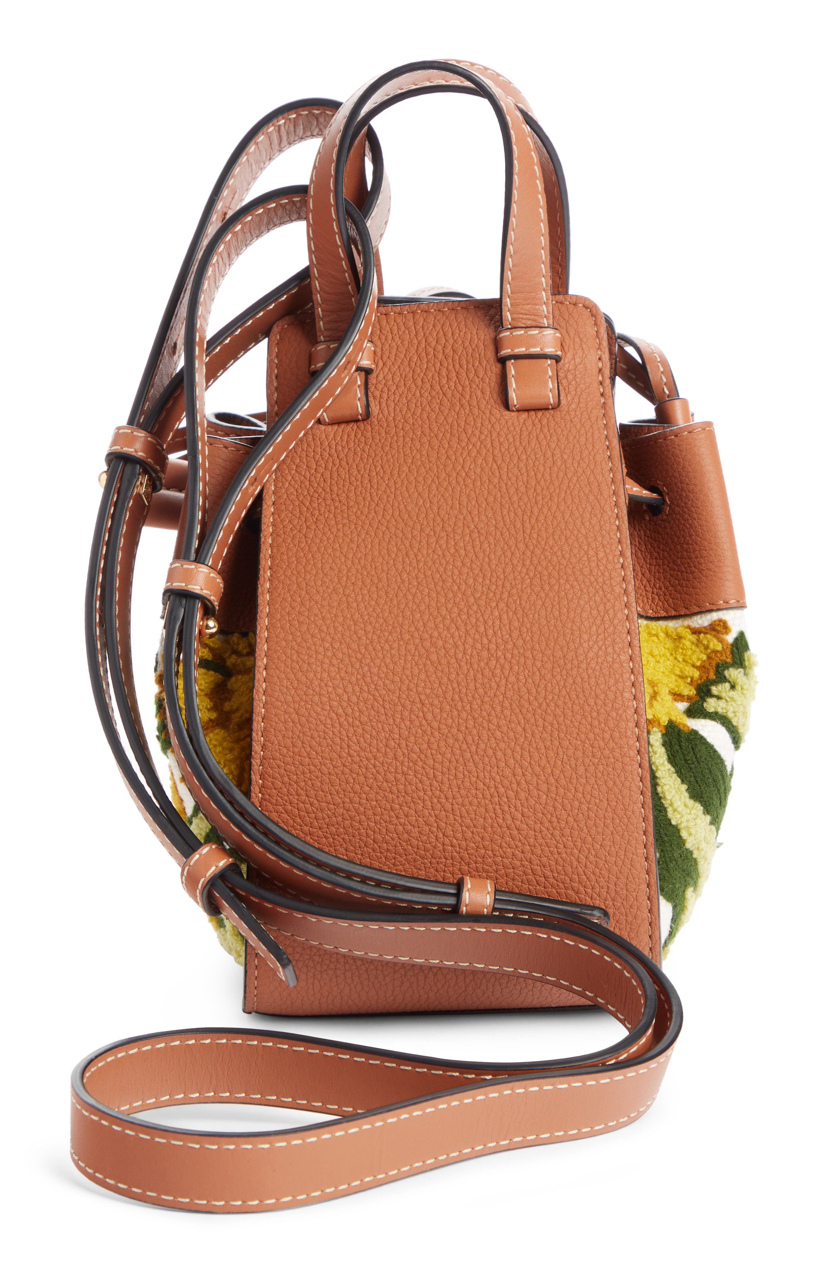 Loewe Mini Hammock Floral Leather Hobo, Alternate, color, 