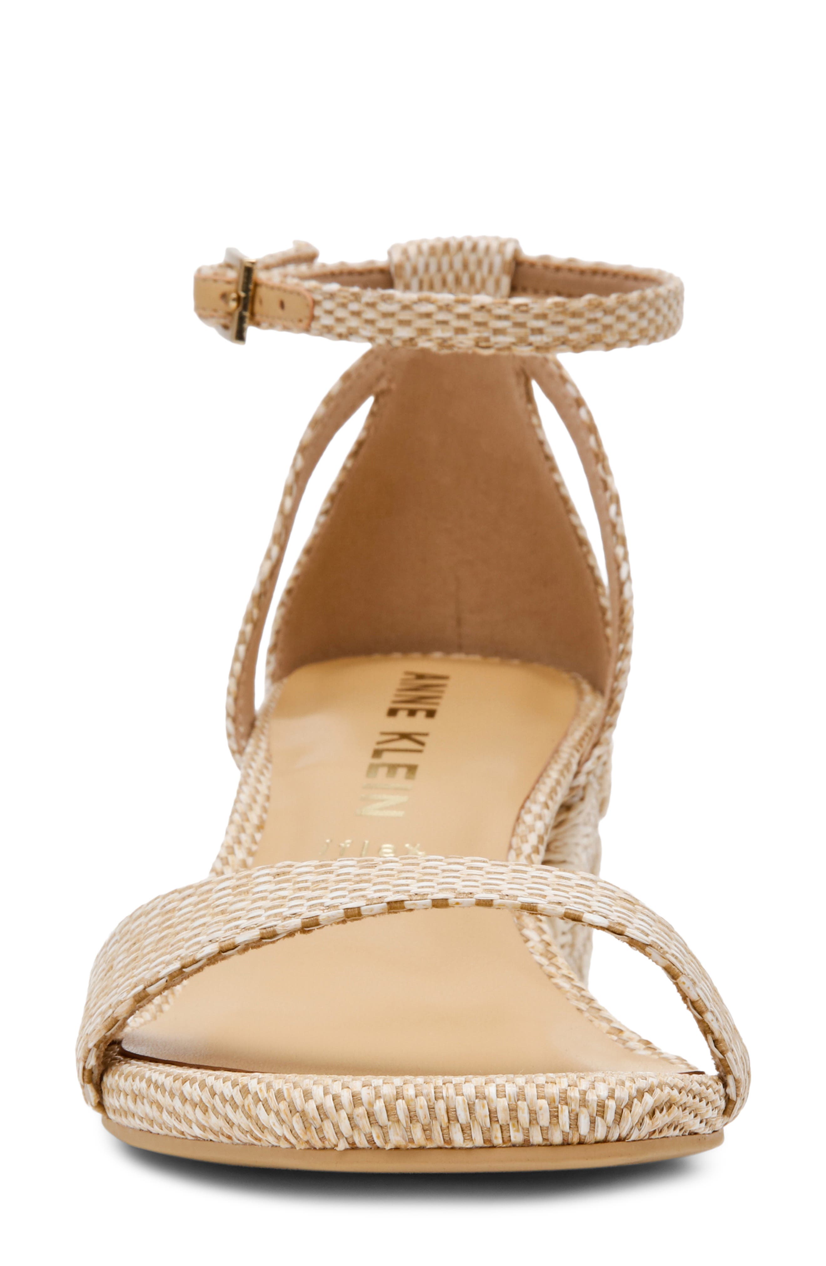 Anne Klein Mia Ankle Strap Sandal, Alternate, color, Natural Multi