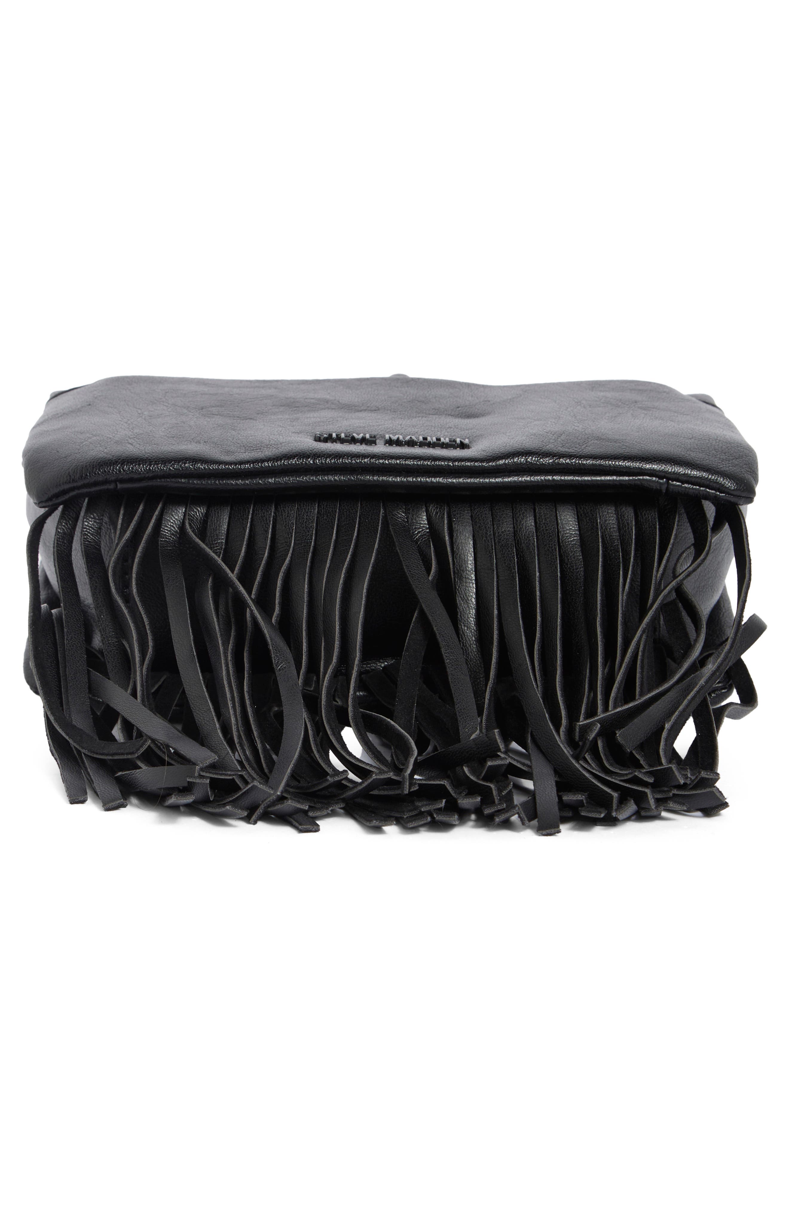 Steve Madden Zarina Fringe Crossbody Bag, Alternate, color, Black