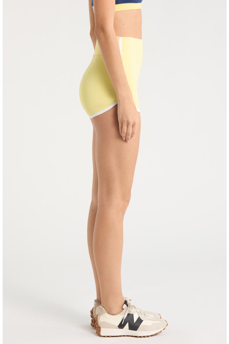 Sporty High Waist Performance Shorts, Alternate, color, POPCORN