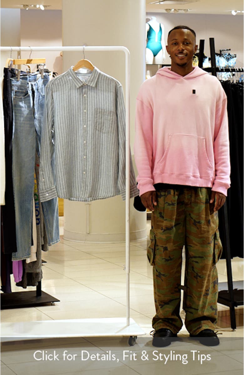 Pinstripe Linen Button-Up Shirt, sales video thumbnail